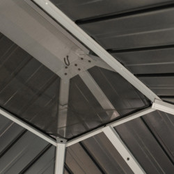 Pavillon en alu et toit en acier - gris - Olan 13,53m² - SOJAG