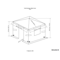 Couverture d'hiver pour pergola 298x298cm en polyéthylène gris - SOJAG