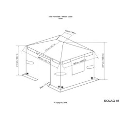 Couverture d'hiver pour pergola 363x483cm en polyéthylène gris - SOJAG