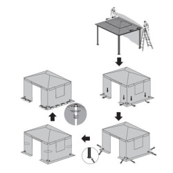 Couverture d'hiver pour pergola 363x483cm en polyéthylène gris - SOJAG