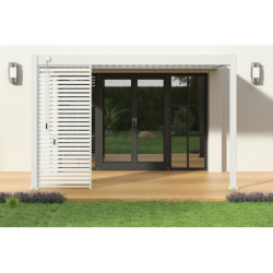Pergola adossée en alu blanc avec lames orientable 3x4m Ombrea