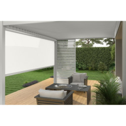 Pergola adossée en alu blanc avec lames orientable 3x4m Ombrea
