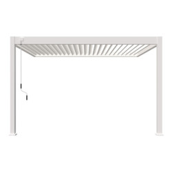 Pergola adossée en alu blanc avec lames orientable 3x4m Ombrea