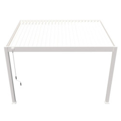 Pergola adossée en alu blanc avec lames orientable 3x4m Ombrea