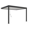 Pergola adossée en alu gris avec lames orientable blanches 3x4m Ombrea
