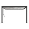 Pergola adossée en alu gris avec lames orientable blanches 3x4m Ombrea