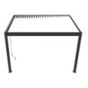 Pergola adossée en alu gris avec lames orientable blanches 3x4m Ombrea