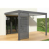 Pergola adossée en alu gris avec lames orientable blanches 3x4m Ombrea