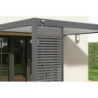 Pergola adossée en alu gris avec lames orientable blanches 3x4m Ombrea