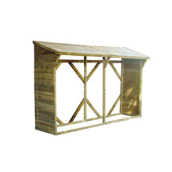 Abri bûches en bois traité - 310x80cm - Memphis XL - Cerland
