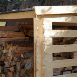 Abri bûches de jardin en bois traité - 224x127cm - Côme - Cerland