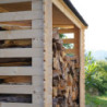 Abri bûches de jardin en bois traité - 224x127cm - Côme - Cerland
