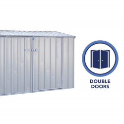 Abri à vélos en métal 1,7m² - panneaux 0,35mm - gris - Absco