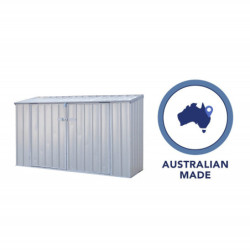 Abri à vélos en métal 1,7m² - panneaux 0,35mm - gris - Absco