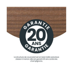 Carport en bois PEFC autoclave marron - 1 voiture 15,5m² - Elio