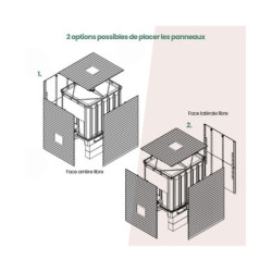 Cache récupérateur d'eau en bois traité – 1000L – KUBO - Cerland