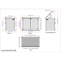 Coffre de jardin 2100L, multifonctions, conçu en PVC - Duramax