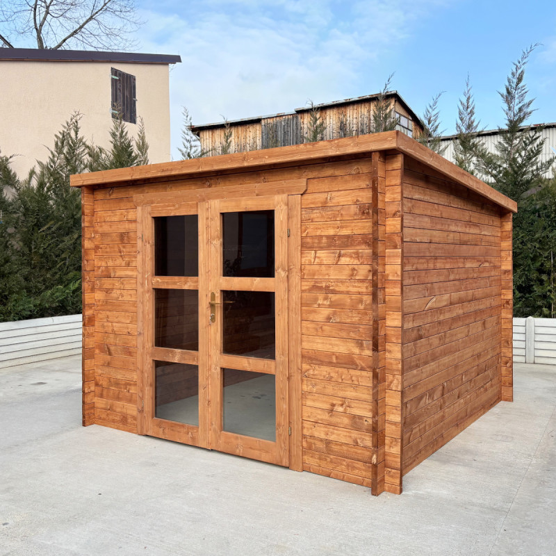 Abri de jardin toit plat 12m² PENTY BIS 40mm - Gardy Shelter
