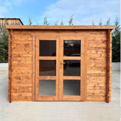 Abri de jardin toit plat 12m² PENTY BIS 40mm - Gardy Shelter