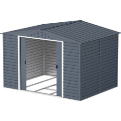 Abri de jardin gris en métal anthracite 7,81m² sécurisé - Duramax
