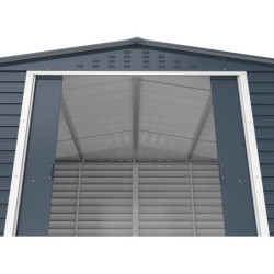 Abri de jardin gris en métal anthracite 7,81m² sécurisé - Duramax