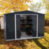 Abri de jardin gris en métal anthracite 9,75m² sécurisé - Duramax