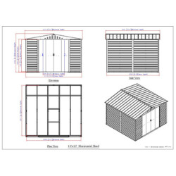 Abri de jardin gris en métal anthracite 9,75m² sécurisé - Duramax