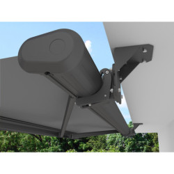 Fixation grise mur et sous-toit pour store banne coffre plein X-METAL