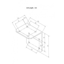 Fixation grise mur et sous-toit pour store banne coffre plein X-METAL