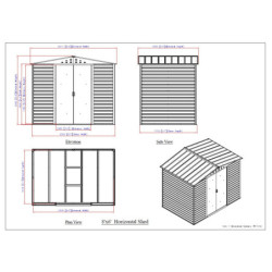 Abri de jardin gris en métal imitation bois 4,78m² sécurisé - Duramax