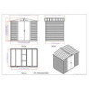 Abri de jardin gris en métal imitation bois 4,78m² sécurisé - Duramax