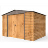 Abri de jardin gris en métal imitation bois 7,81m² sécurisé - Duramax
