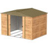 Abri de jardin gris en métal imitation bois 7,81m² sécurisé - Duramax