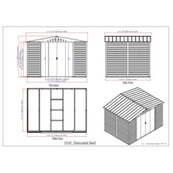Abri de jardin gris en métal imitation bois 7,81m² sécurisé - Duramax