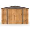 Abri de jardin gris en métal imitation bois 7,81m² sécurisé - Duramax
