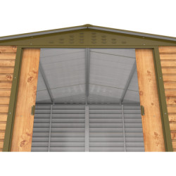 Abri de jardin gris en métal imitation bois 7,81m² sécurisé - Duramax