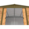 Abri de jardin gris en métal imitation bois 7,81m² sécurisé - Duramax