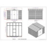 Abri de jardin gris en métal imitation bois 9,75m² sécurisé - Duramax