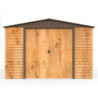 Abri de jardin gris en métal imitation bois 9,75m² sécurisé - Duramax