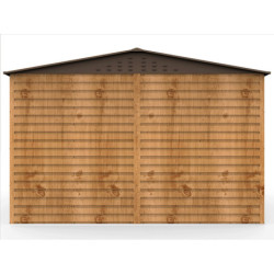Abri de jardin gris en métal imitation bois 9,75m² sécurisé - Duramax