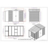 Abri de jardin gris en métal anthracite 4,78m² avec appentis - Duramax