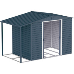 Abri de jardin gris en métal anthracite 4,78m² avec appentis - Duramax