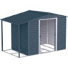 Abri de jardin gris en métal anthracite 4,78m² avec appentis - Duramax