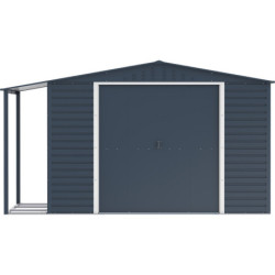 Abri de jardin gris en métal anthracite 7,81m² avec appentis - Duramax