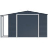 Abri de jardin gris en métal anthracite 7,81m² avec appentis - Duramax