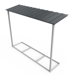 Abri de jardin gris en métal anthracite 7,81m² avec appentis - Duramax