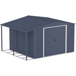 Abri de jardin gris en métal anthracite 9,75m² avec appentis - Duramax