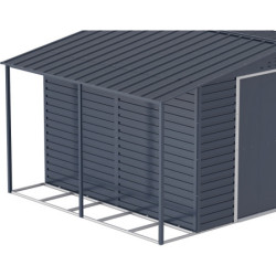Abri de jardin gris en métal anthracite 9,75m² avec appentis - Duramax