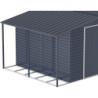 Abri de jardin gris en métal anthracite 9,75m² avec appentis - Duramax