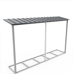 Abri de jardin gris en métal anthracite 9,75m² avec appentis - Duramax